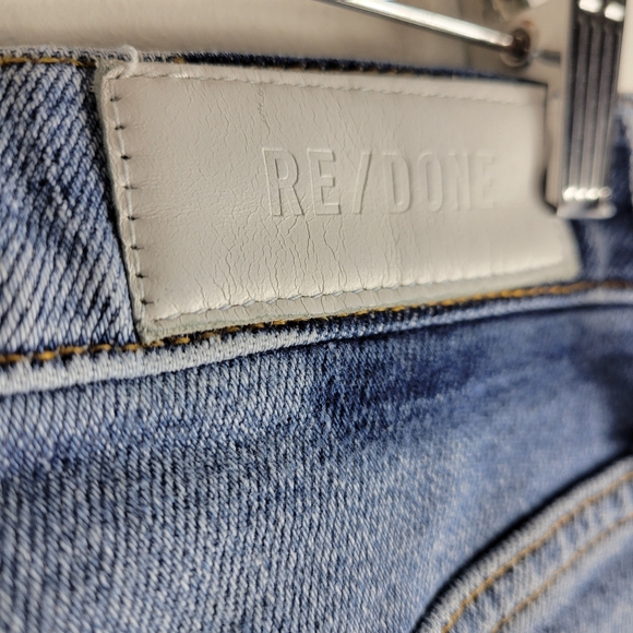 Re/Done 90s High Rise Ankle Crop Slim Straight Button Fly Jeans Mid90s - Picture 7 of 15
